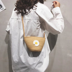 Summer Daisy Flower Shoulder Bag Lightweight Beach Crossbody Purse