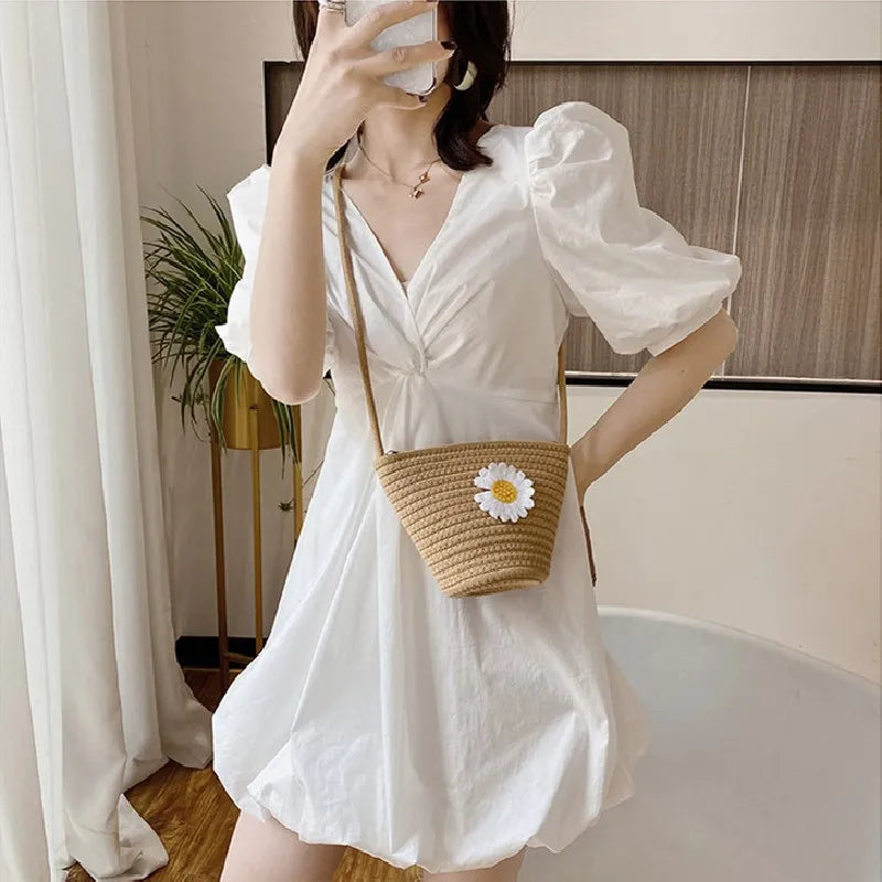 Summer Daisy Flower Shoulder Bag Lightweight Beach Crossbody Purse