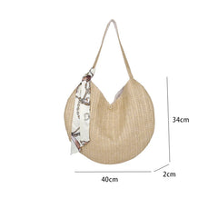 Summer Ladies Straw Woven Beach Handbag Top-Handle Shoulder Bag K205