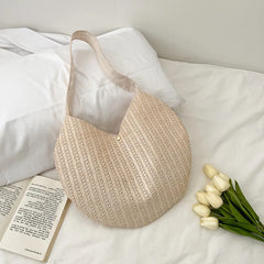 Summer Ladies Straw Woven Beach Handbag Top-Handle Shoulder Bag K205