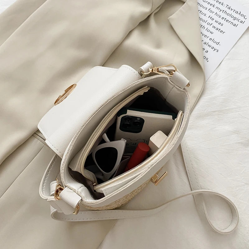 Summer Woven Bag Women Shoulder Bag Vintage Crossbody Bag for Women