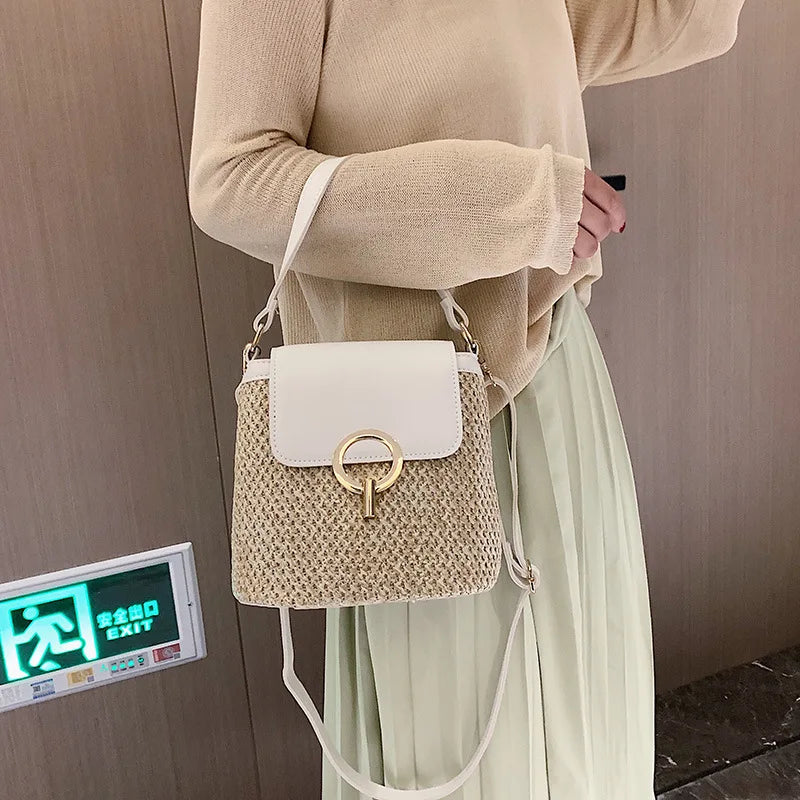 Summer Woven Bag Women Shoulder Bag Vintage Crossbody Bag for Women