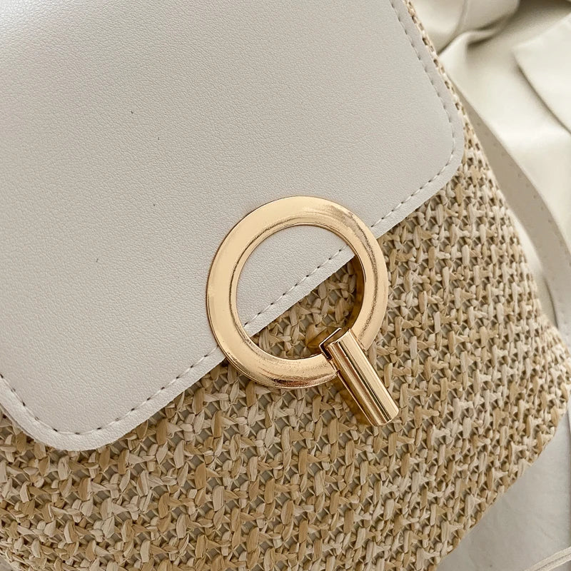Summer Woven Bag Women Shoulder Bag Vintage Crossbody Bag for Women