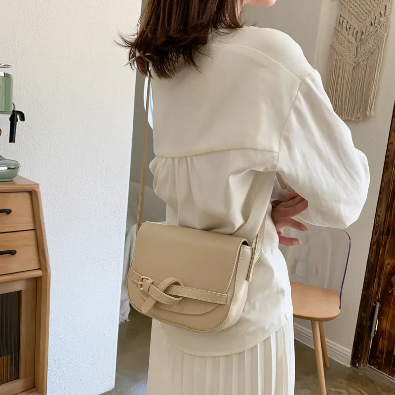 Summer Ladies Handbag Saddle Bag Shoulder Bag PU Leather Women Messenger Crossbo