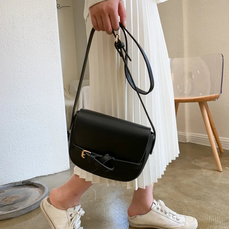 Summer Ladies Handbag Saddle Bag Shoulder Bag PU Leather Women Messenger Crossbo
