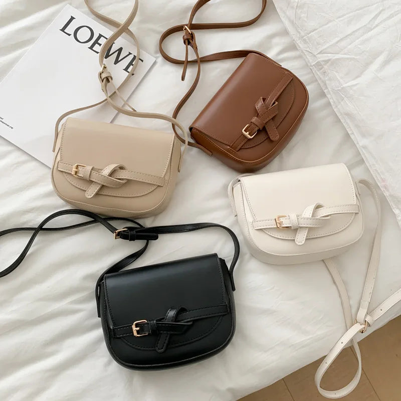 Summer Ladies Handbag Saddle Bag Shoulder Bag PU Leather Women Messenger Crossbo