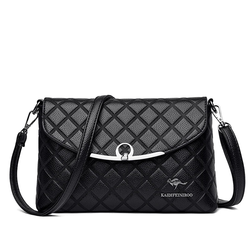 Summer Plaid Crossbody Bag Women Messenger Bag Lock Cross Body