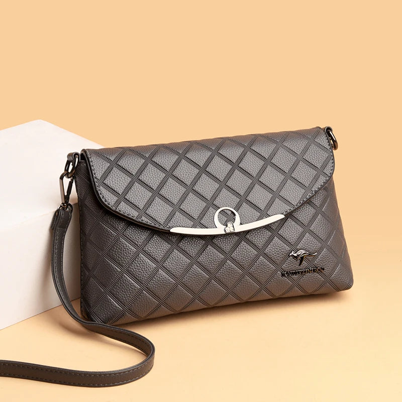 Summer Plaid Crossbody Bag Women Messenger Bag Lock Cross Body