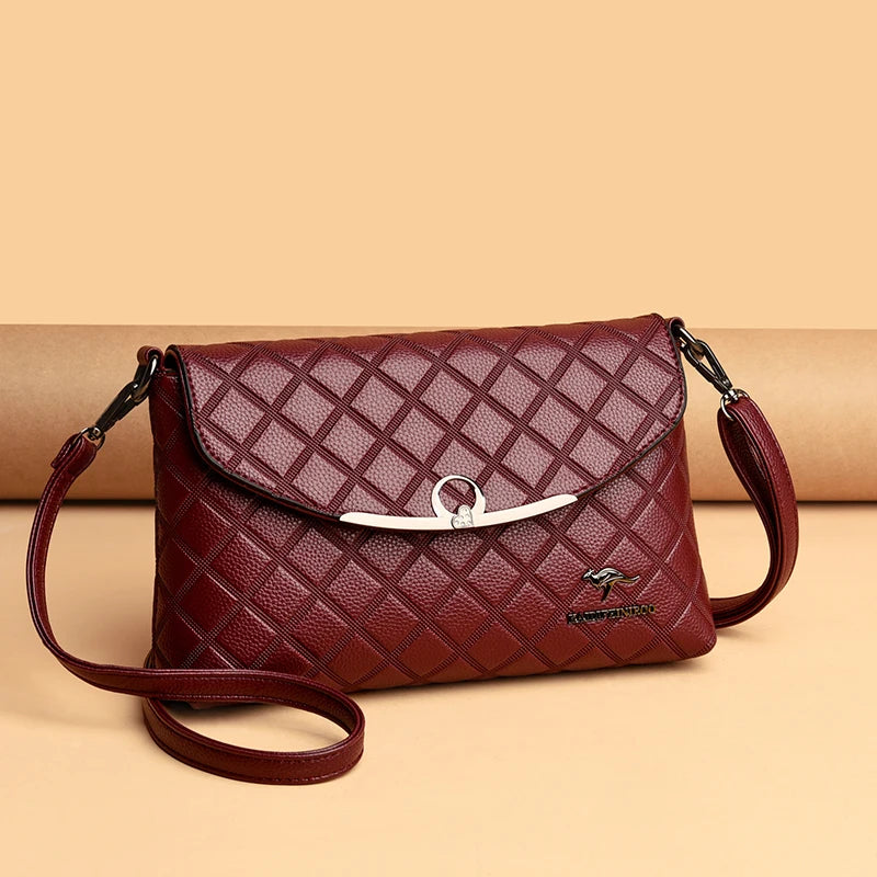 Summer Plaid Crossbody Bag Women Messenger Bag Lock Cross Body