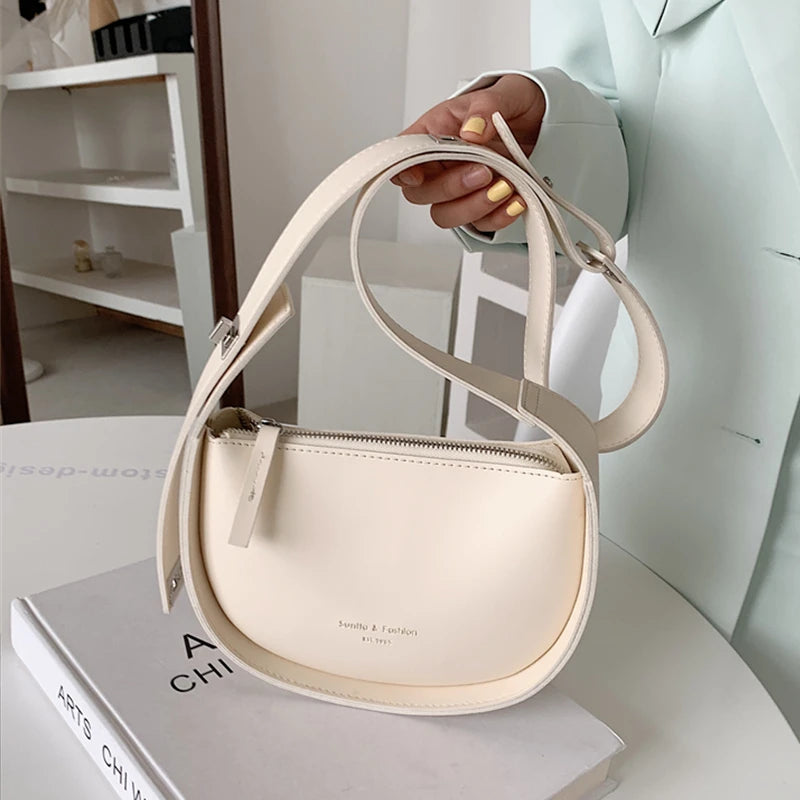 Summer Saddle Shoulder Crossbody Bag for Women Wide Strap Underarm Handbags