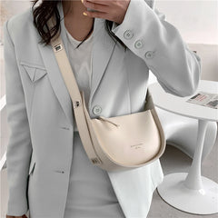 Summer Saddle Shoulder Crossbody Bag for Women Wide Strap Underarm Handbags