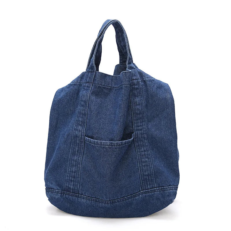 Denim Shoulder Bag for Women Casual Large Capacity Handbag