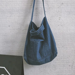 Denim Shoulder Bag for Women Casual Large Capacity Handbag