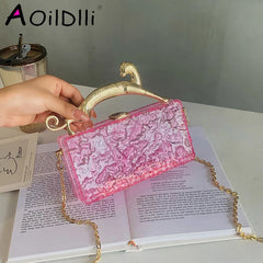 Summer Small Women Transparent PVC Tote Top-Handle Bags