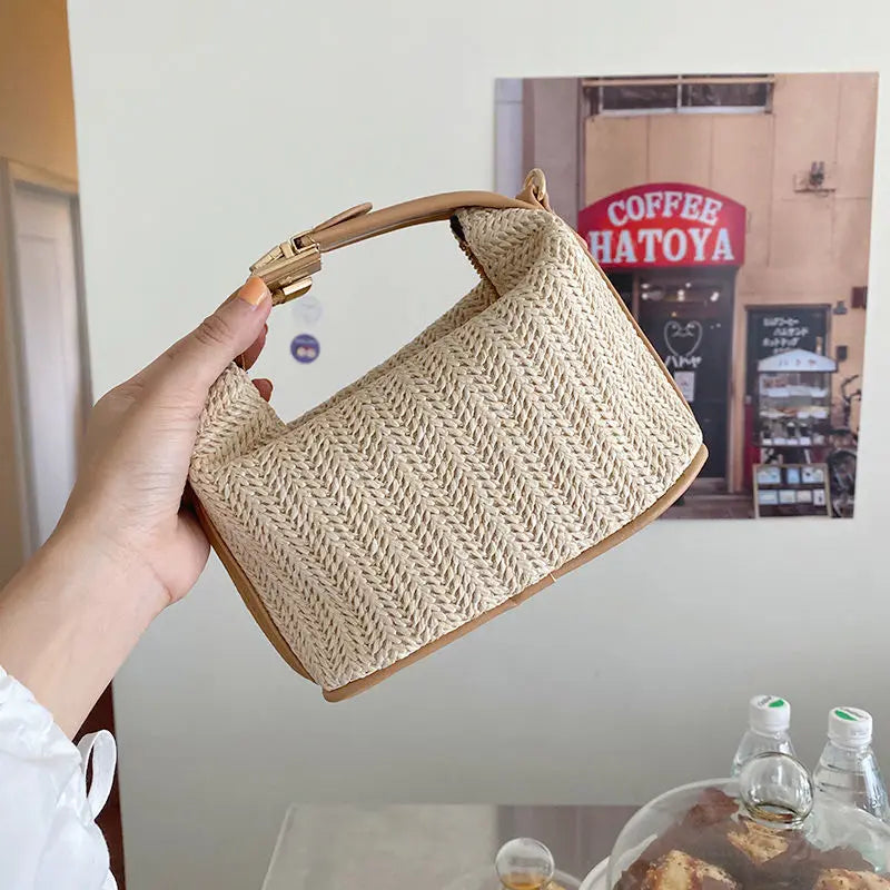 Summer Straw Handbags Ladies Crossbody Bag Retro Girls Clutch Purse Beach