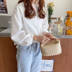 Summer Straw Handbags Ladies Crossbody Bag Retro Girls Clutch Purse Beach