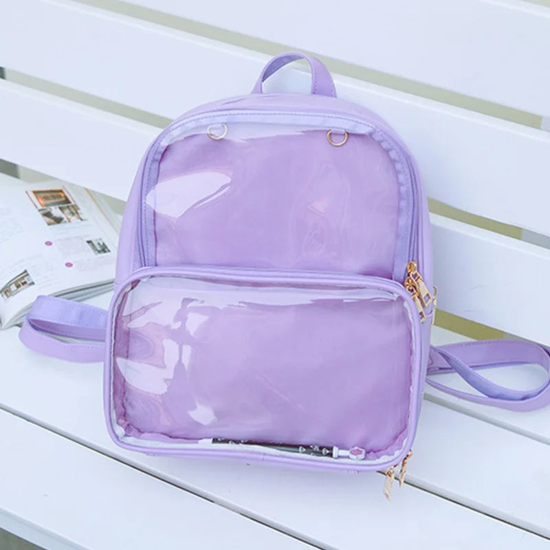 Summer Women Backpack Transparent Student Bags High Clear Versatile Backpacks