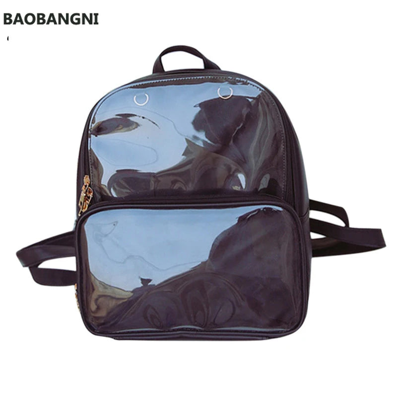 Clear Summer Women Backpack Transparent Student Bags