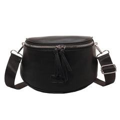 Summer Leather Belt Bag Semicircle Crossbody Chest Purse