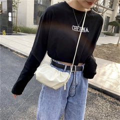 Summer Girl Shoulder Dumpling Small Bag Female Mini Pleated Crossbody Soft Bag