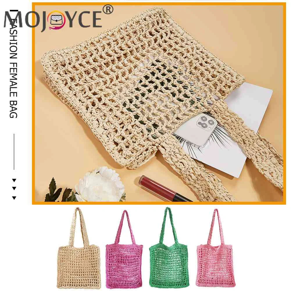 Summer Hand-Woven Beach Vacation Bags Hollow Casual Portable Net Crochet