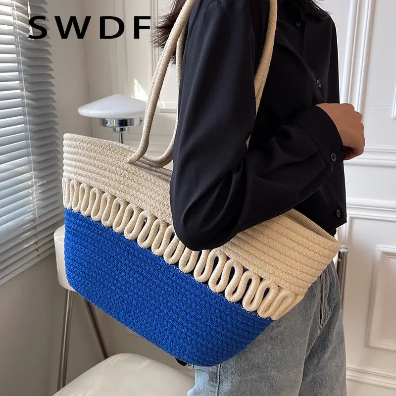 Summer Straw Handbags Hollow Beach Woven Messenger Shoulder Bags