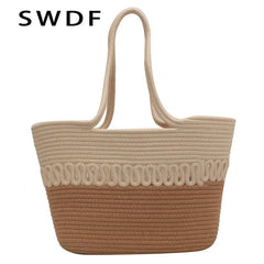 Summer Straw Handbags Hollow Beach Woven Messenger Shoulder Bags