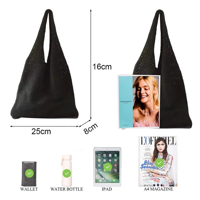 Summer Hollow Woven Shoulder Bag Large Capacity Totes Beach Handbag
