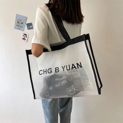Summer Ins Women Bag Transparent Shoulder Tote Large-capacity Handbag