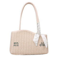Summer Straw Shoulder Bag Beach Woven Tote Handbag