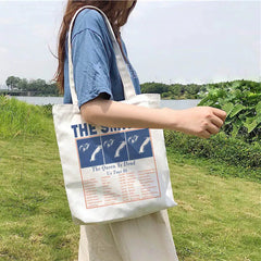 Summer Cartoon Canvas Shoulder Bag Harajuku Casual College Bag