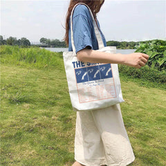 Summer Cartoon Canvas Shoulder Bag Harajuku Casual College Bag