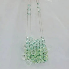 Summer Ladies Bead Bags Mini Shoulder Bag Crystal Girl Woven Messenger Bag