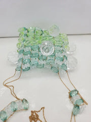 Summer Ladies Bead Bags Mini Shoulder Bag Crystal Girl Woven Messenger Bag