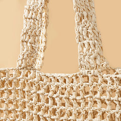 Summer Woven Tote Hollow Weaving Underarm Bag for Seaside Holiday