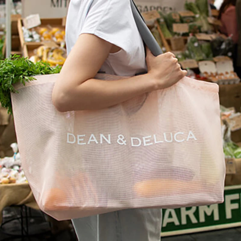 Summer Large Capacity Beach Totes Women Solid Mesh Bag Durable Holiday Beach Bag
