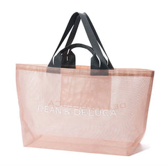 Summer Large Capacity Beach Totes Women Solid Mesh Bag Durable Holiday Beach Bag