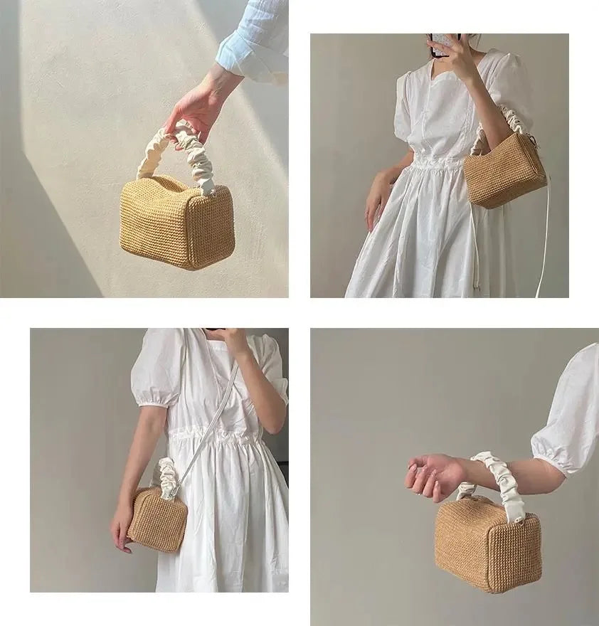 Summer Beach Handbag Crossbody Messenger Ladies Woven Bag Purse Tote