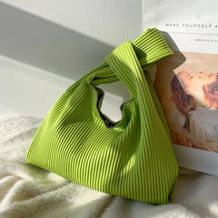 Summer Striped Tote Bag Soft PU Leather Underarm Handbag