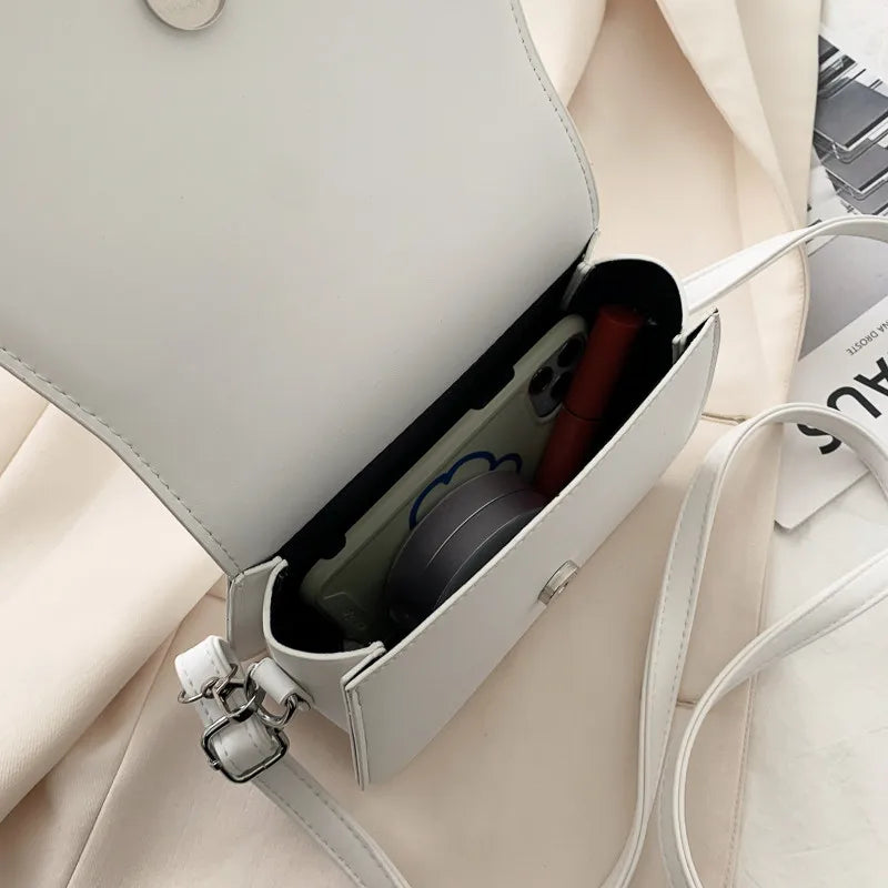 Summer Flap Saddle Bag Women PU Leather Shoulder Messenger Bag