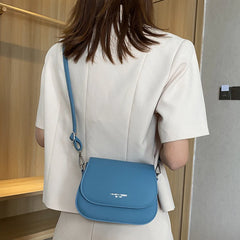 Summer Flap Saddle Bag Women PU Leather Shoulder Messenger Bag