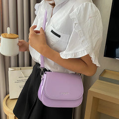 Summer Flap Saddle Bag Women PU Leather Shoulder Messenger Bag