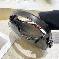 Summer Half-moon Underarm Bag for Women PU Leather Shoulder Bag