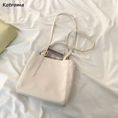 Summer PU Leather Shoulder Bags Women Students School Totes Bag