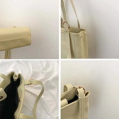 Summer PU Leather Shoulder Bags Women Students School Totes Bag