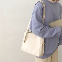 Summer PU Leather Shoulder Bags Women Students School Totes Bag