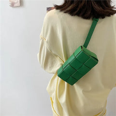 Summer Pu Woven Waist Bag Style Shoulder Bag Chest Bag for Women