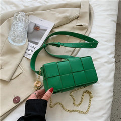 Summer Pu Woven Waist Bag Style Shoulder Bag Chest Bag for Women