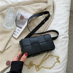 Summer Pu Woven Waist Bag Style Shoulder Bag Chest Bag for Women