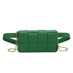 Summer Pu Woven Waist Bag Style Shoulder Bag Chest Bag for Women